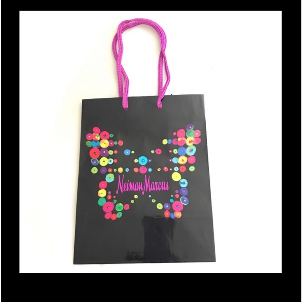 Neiman Marcus Holiday Butterfly Black Gift Bag